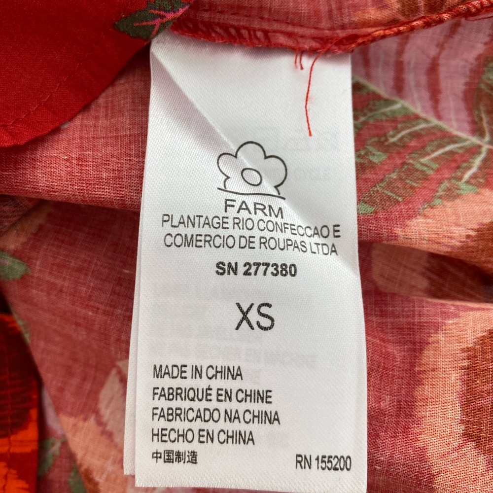 Anthropologie Farm Rio Giustina Lace Blouse top buttondown floral red new XS - Picture 10 of 14